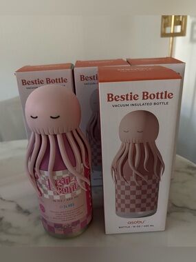 Vacuum Insulated Water Bottle — Pink Octopus Design